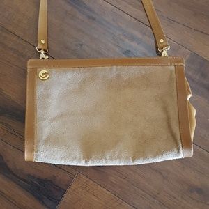 Linea Firenze-Safari Tan Suede & Leather Crossbody